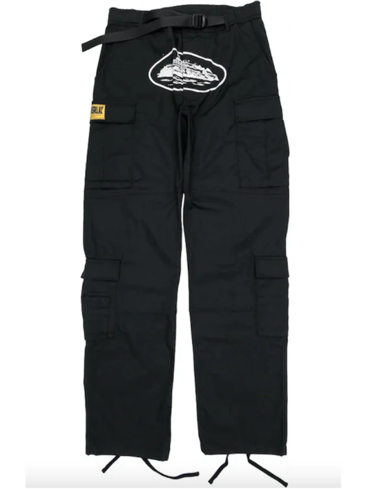 CORTEIZ 5 STARZ SPECIAL EDITION GUERILLAZ CARGO PANTS - BLACK & WHITE & YELLOW