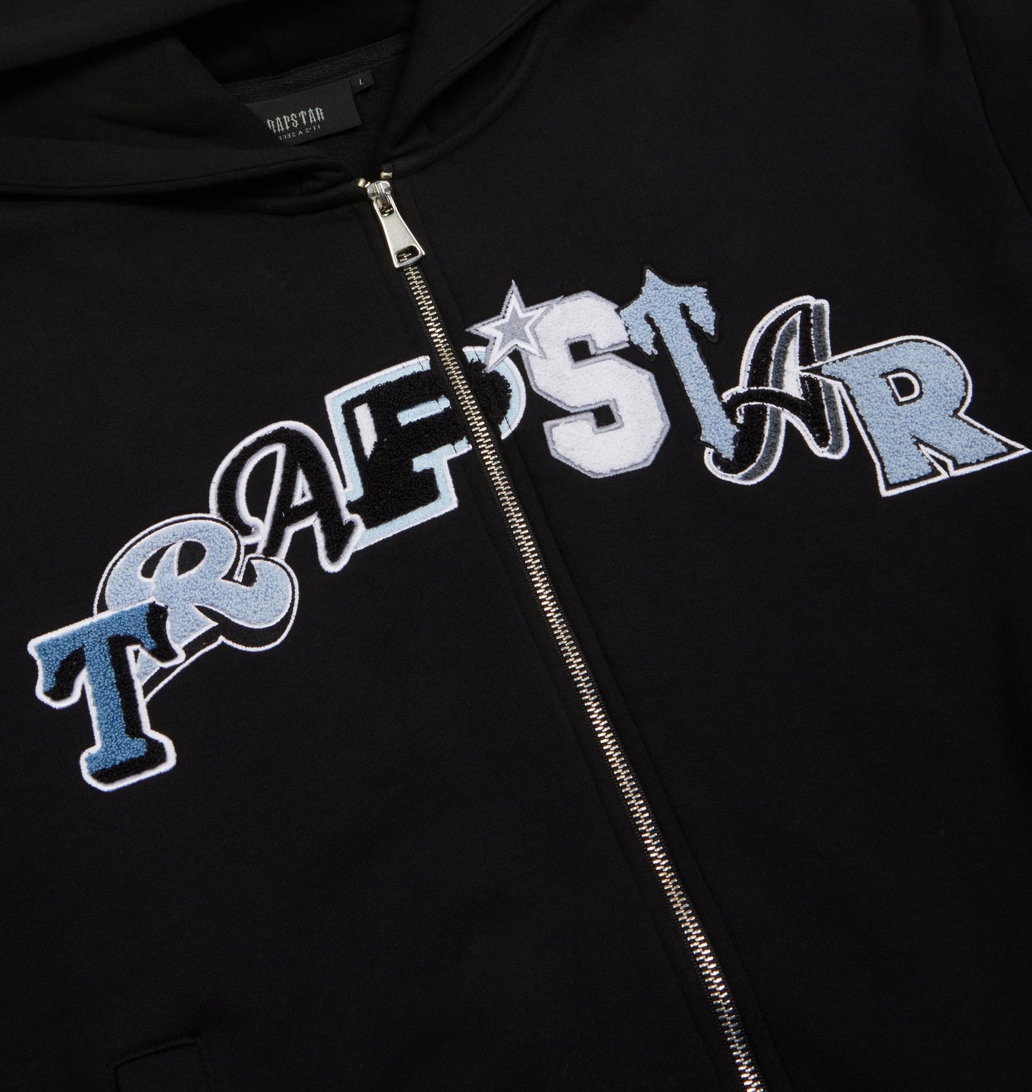 TRAPSTAR WILDCARD ZIP CHENILLE TRACKSUIT - BLACK & BLUE