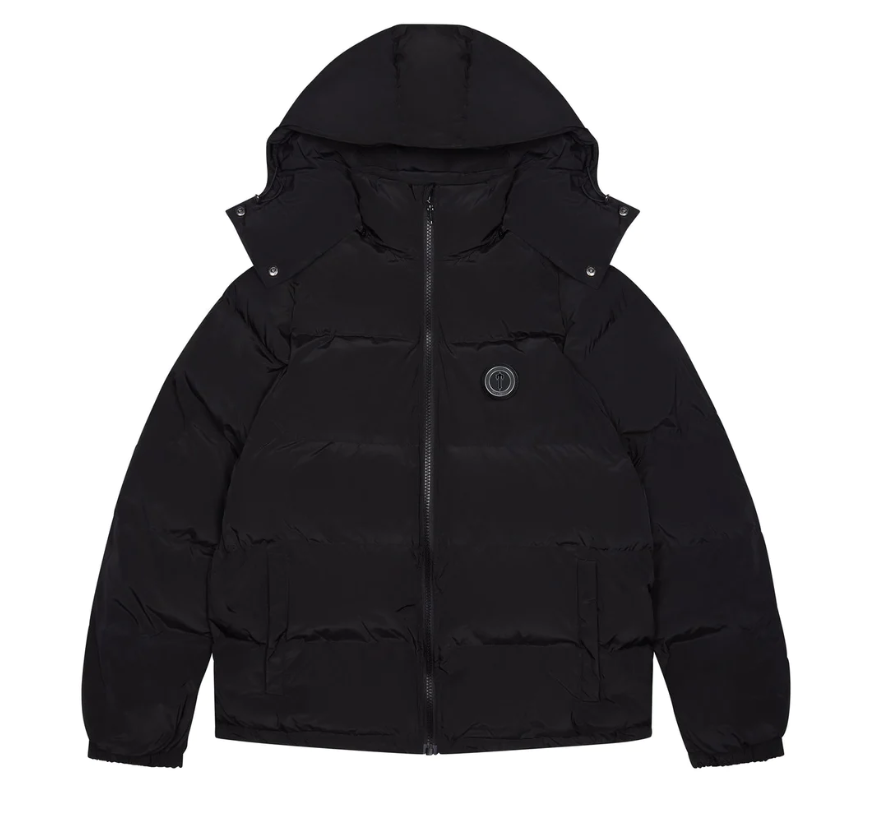 TRAPSTAR IRONGATE DETACHABLE HOODED PUFFER JACKET - BLACKOUT EDITION