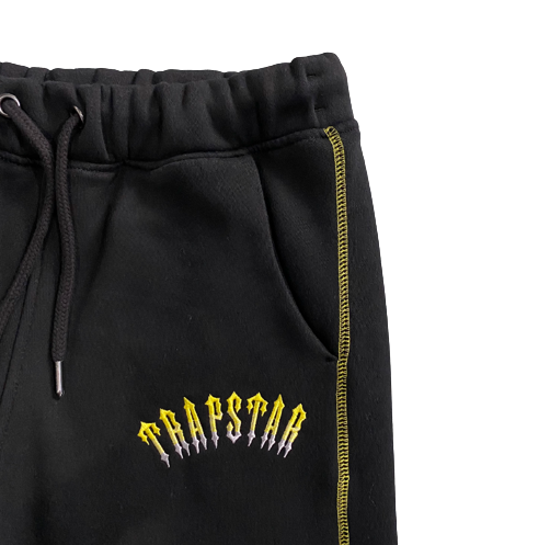 TRAPSTAR X CENTRAL CEE HOODED TRACKSUIT - BLACK & YELLOW