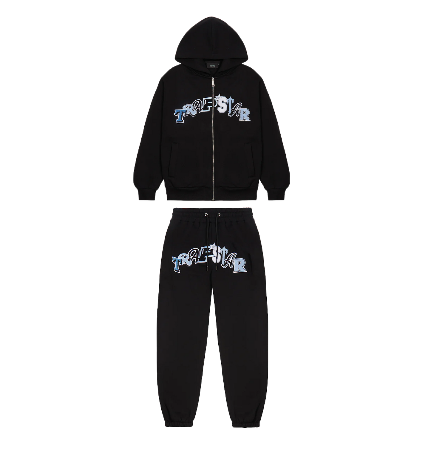 TRAPSTAR WILDCARD ZIP CHENILLE TRACKSUIT - BLACK & BLUE