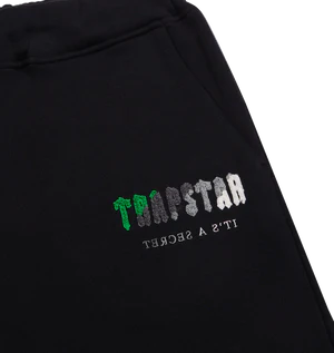 TRAPSTAR CHENILLE DECODED HOODED TRACKSUIT - BLACK & GREEN BEE