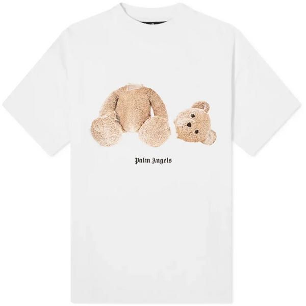 PALM ANGELS OVERSIZED KILL THE BEAR PRINTED TEE - BLACK & WHITE