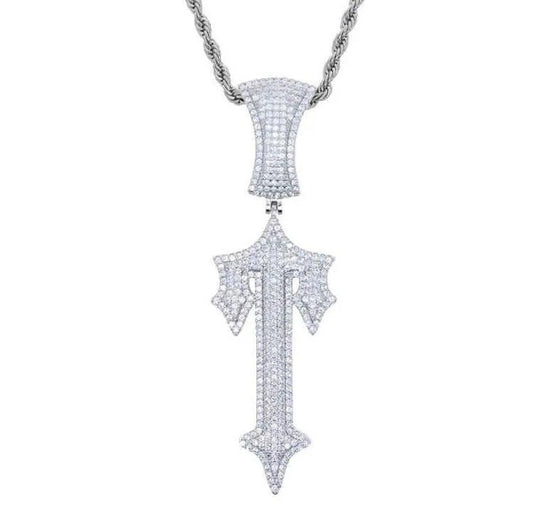 TRAPSTAR IRONGATE 'T' PENDANT NECKLACE - SILVER