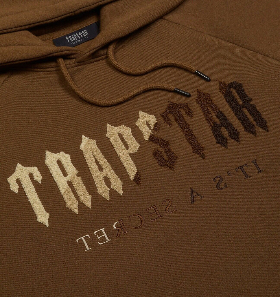 TRAPSTAR CHENILLE DECODED HOODED TRACKSUIT - EARTH BROWN