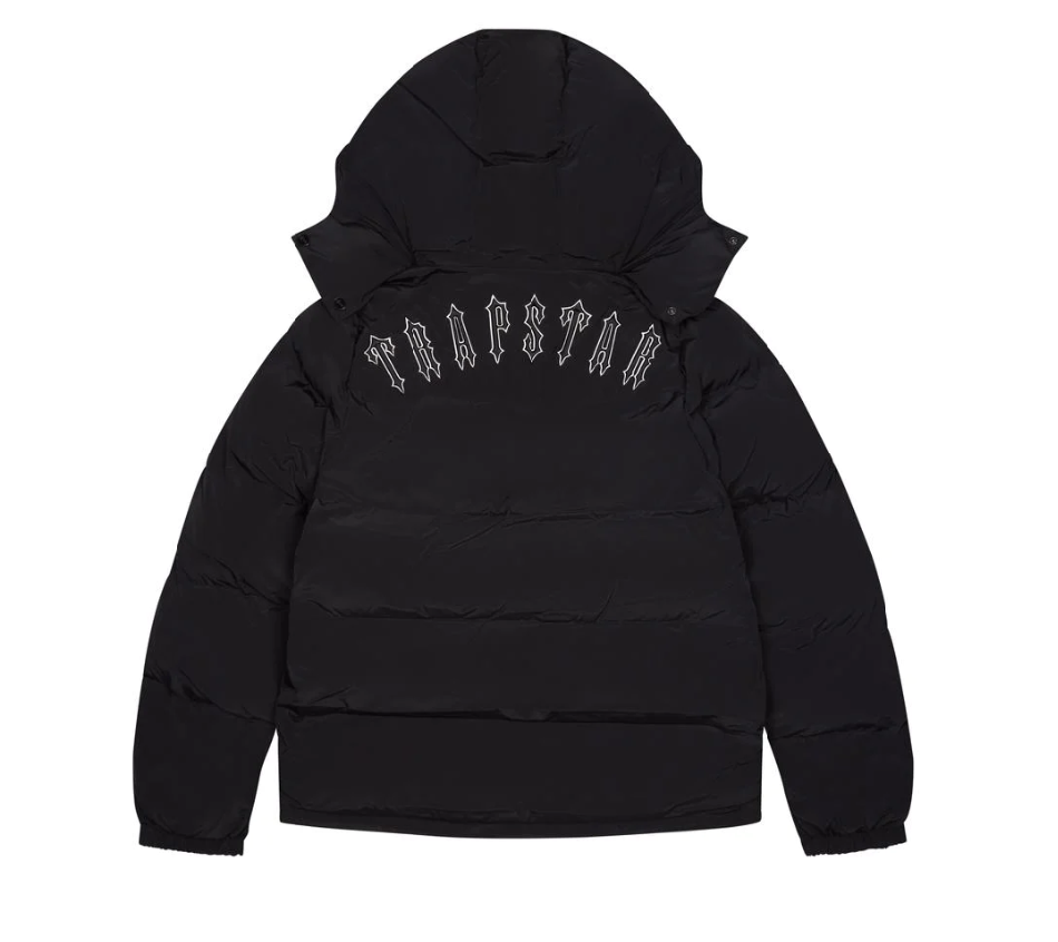 TRAPSTAR IRONGATE JACKET DETACHABLE HOOD - BLACK